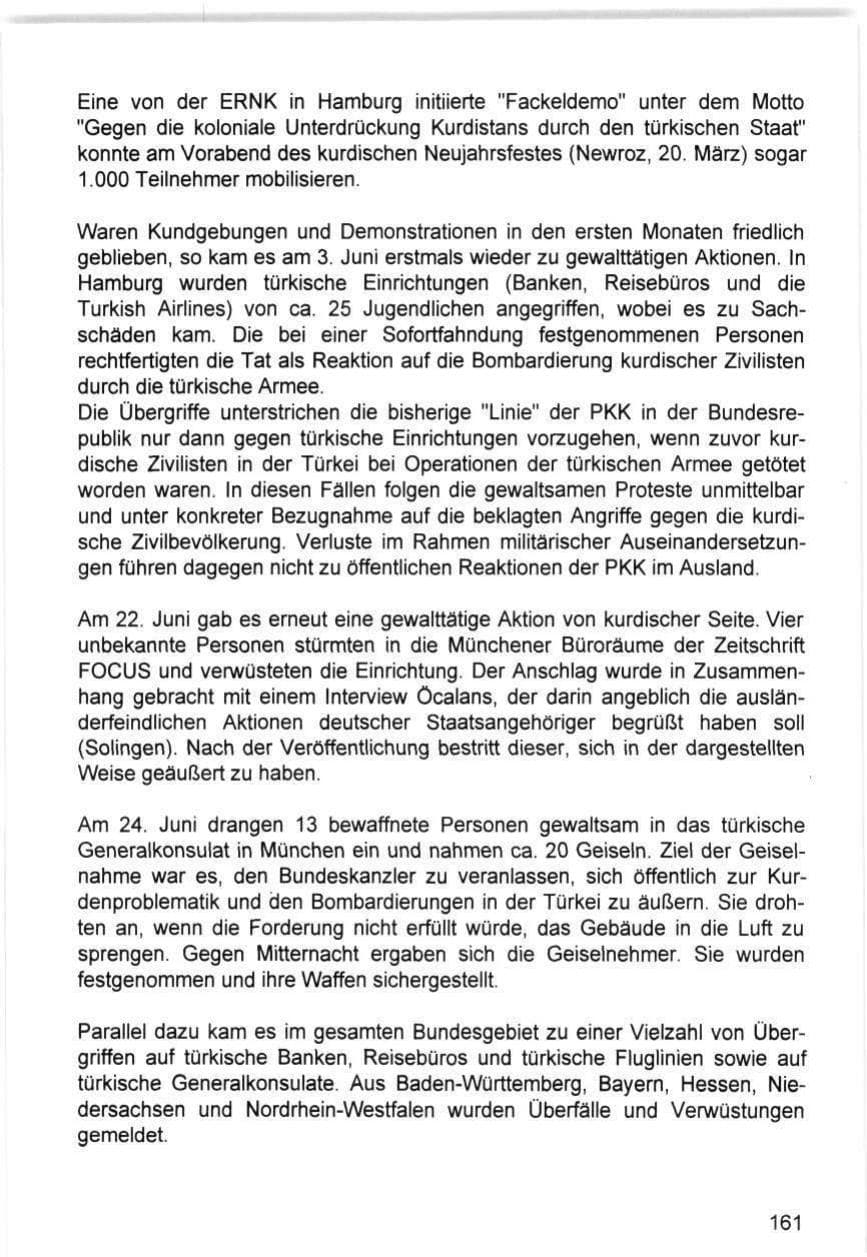 Seite 161 des Verfassungsschutzbericht 1993 Hamburg
