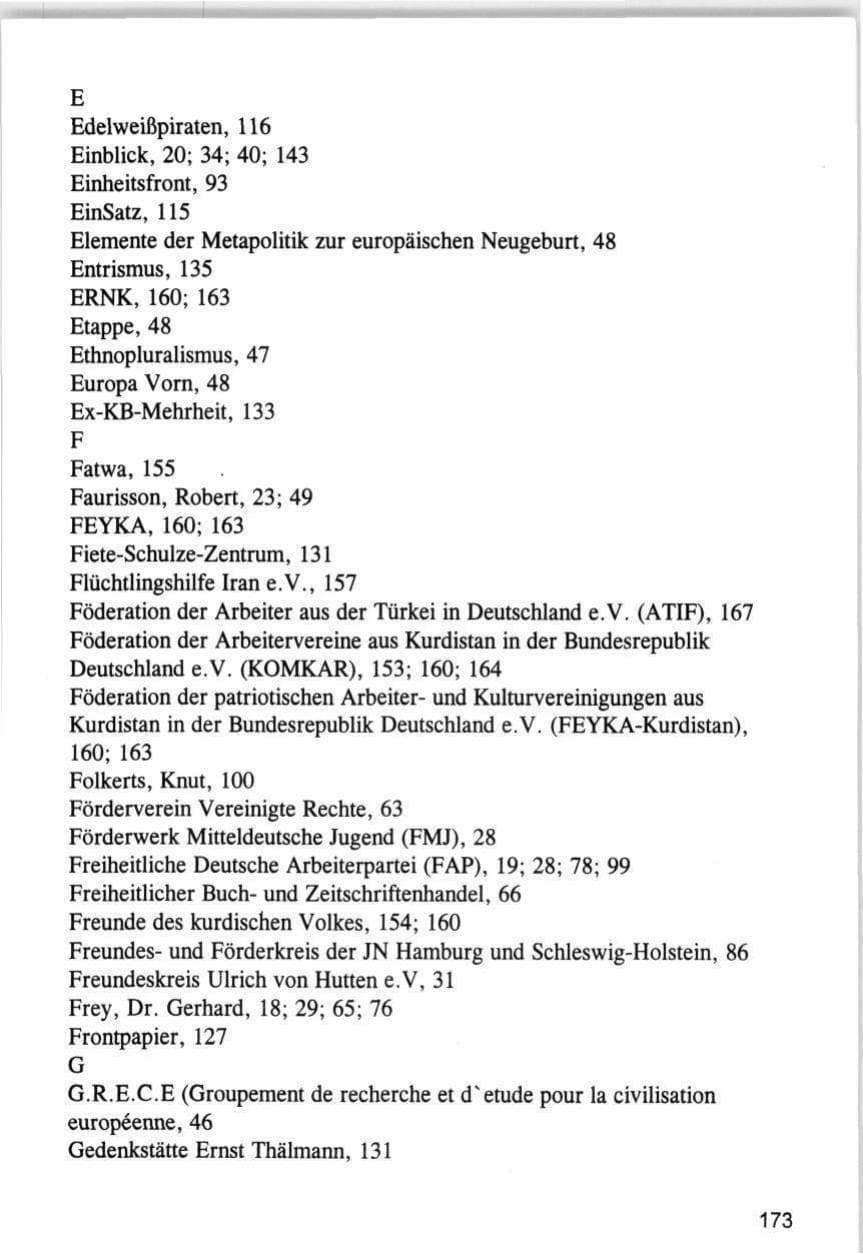 Seite 173 des Verfassungsschutzbericht 1993 Hamburg