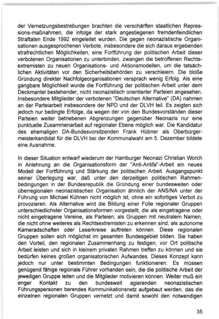 Seite 35 des Verfassungsschutzbericht 1993 Hamburg
