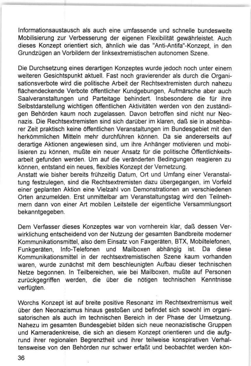 Seite 36 des Verfassungsschutzbericht 1993 Hamburg