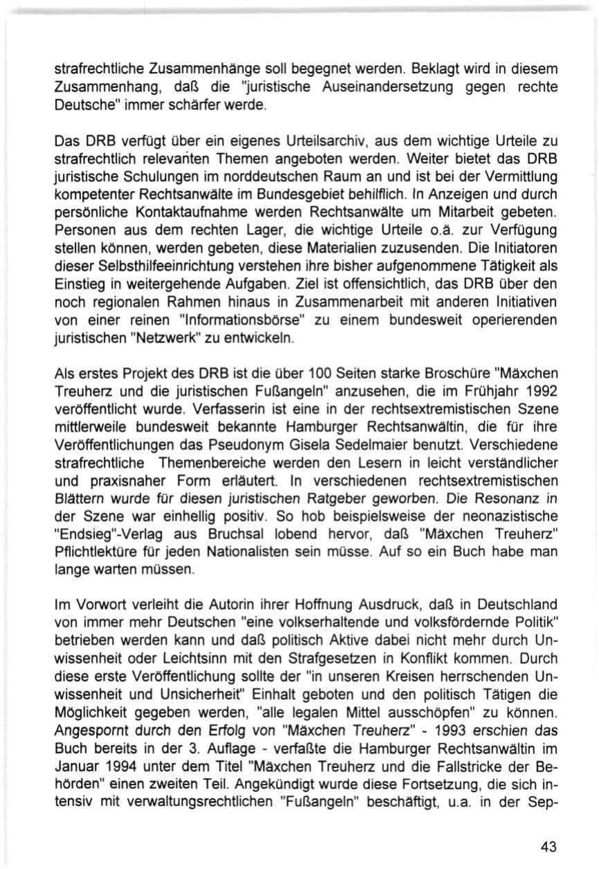 Seite 43 des Verfassungsschutzbericht 1993 Hamburg