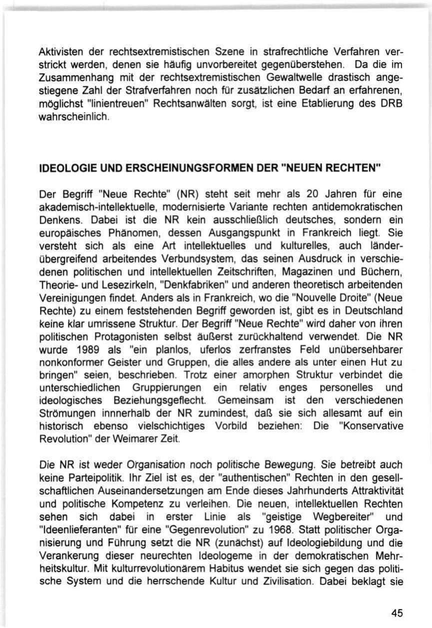 Seite 45 des Verfassungsschutzbericht 1993 Hamburg