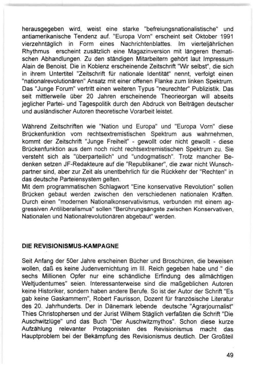 Seite 49 des Verfassungsschutzbericht 1993 Hamburg