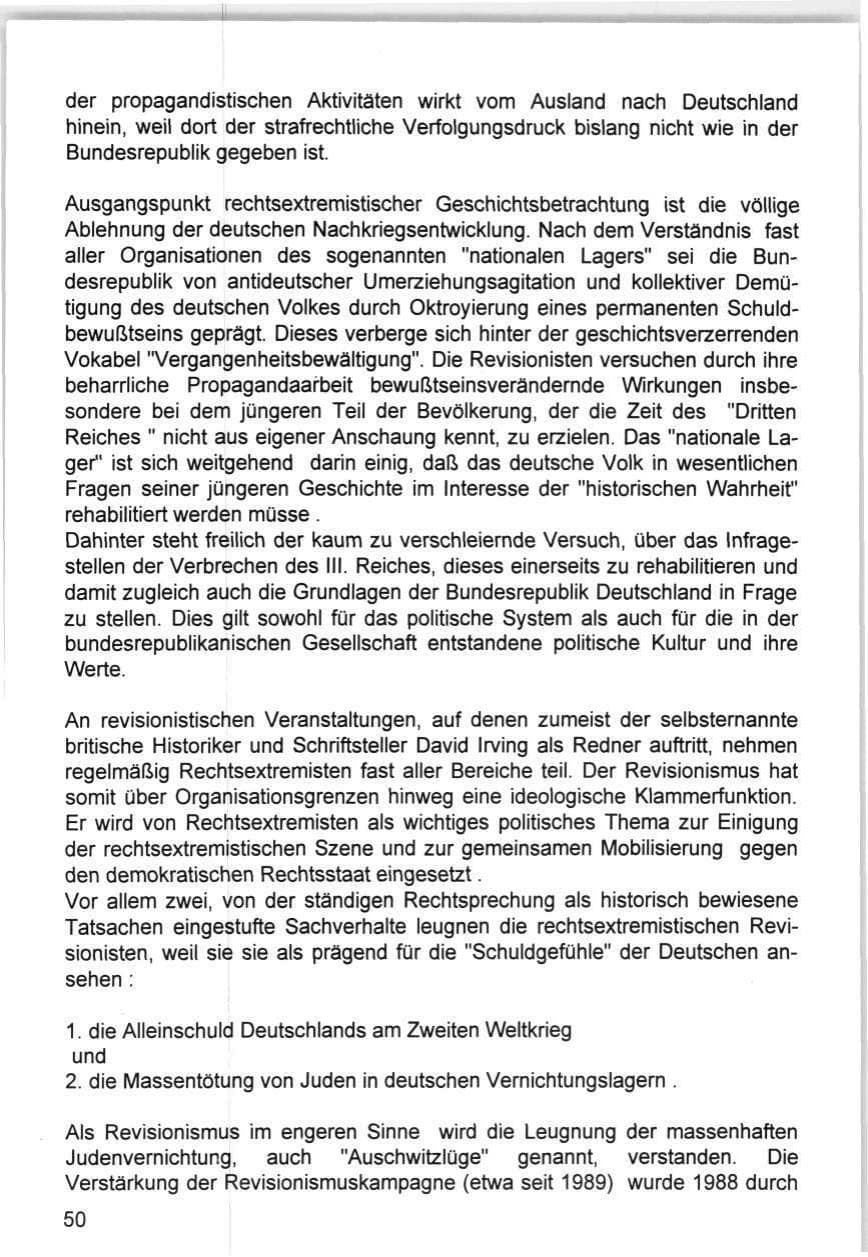 Seite 50 des Verfassungsschutzbericht 1993 Hamburg