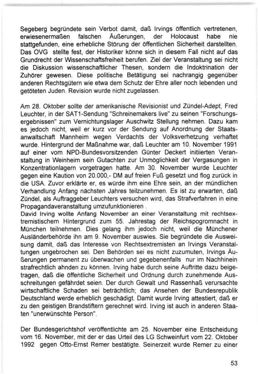 Seite 53 des Verfassungsschutzbericht 1993 Hamburg