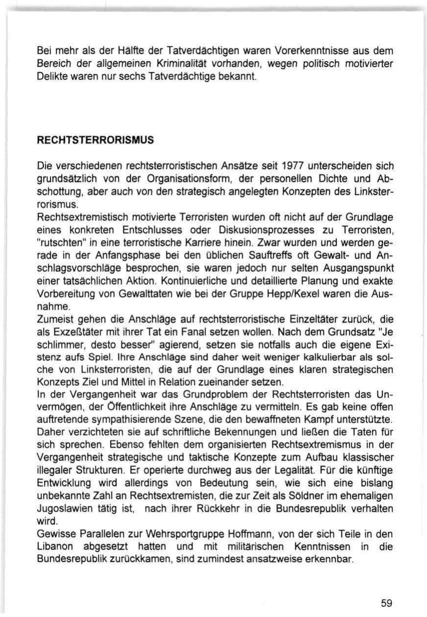 Seite 59 des Verfassungsschutzbericht 1993 Hamburg