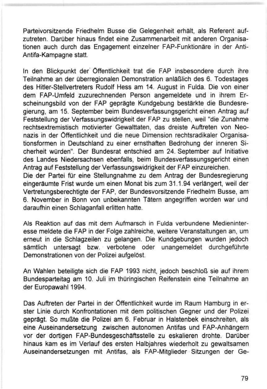 Seite 79 des Verfassungsschutzbericht 1993 Hamburg