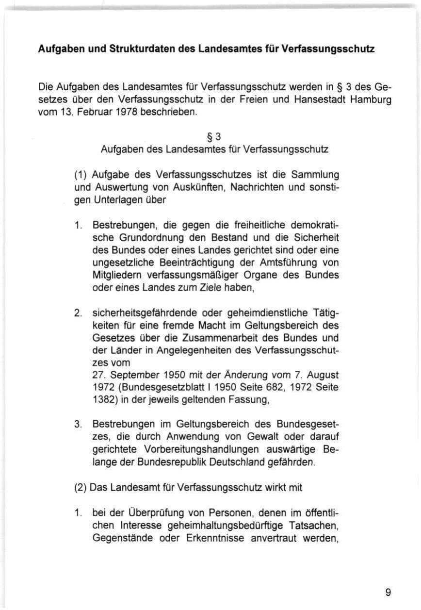 Seite 9 des Verfassungsschutzbericht 1993 Hamburg
