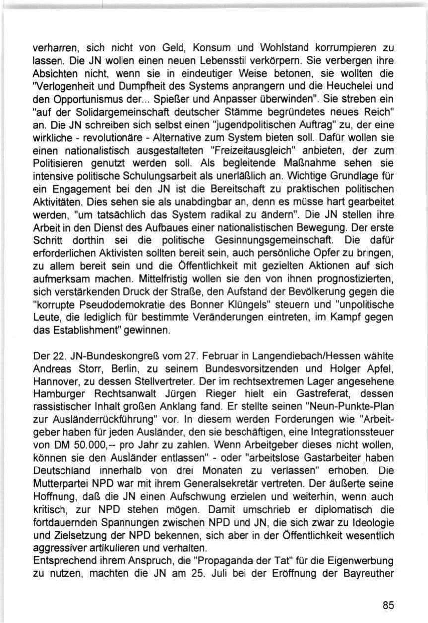 Seite 85 des Verfassungsschutzbericht 1993 Hamburg