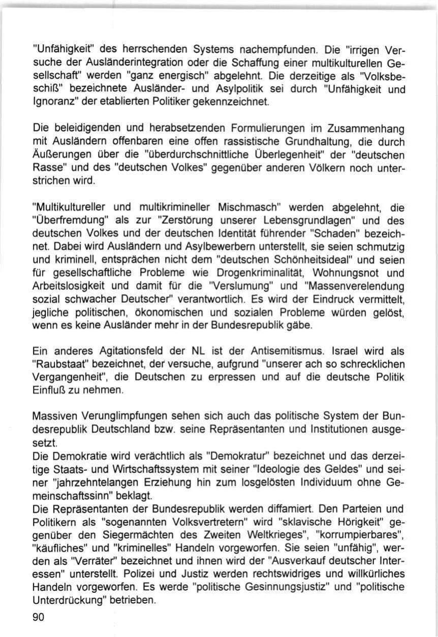 Seite 90 des Verfassungsschutzbericht 1993 Hamburg