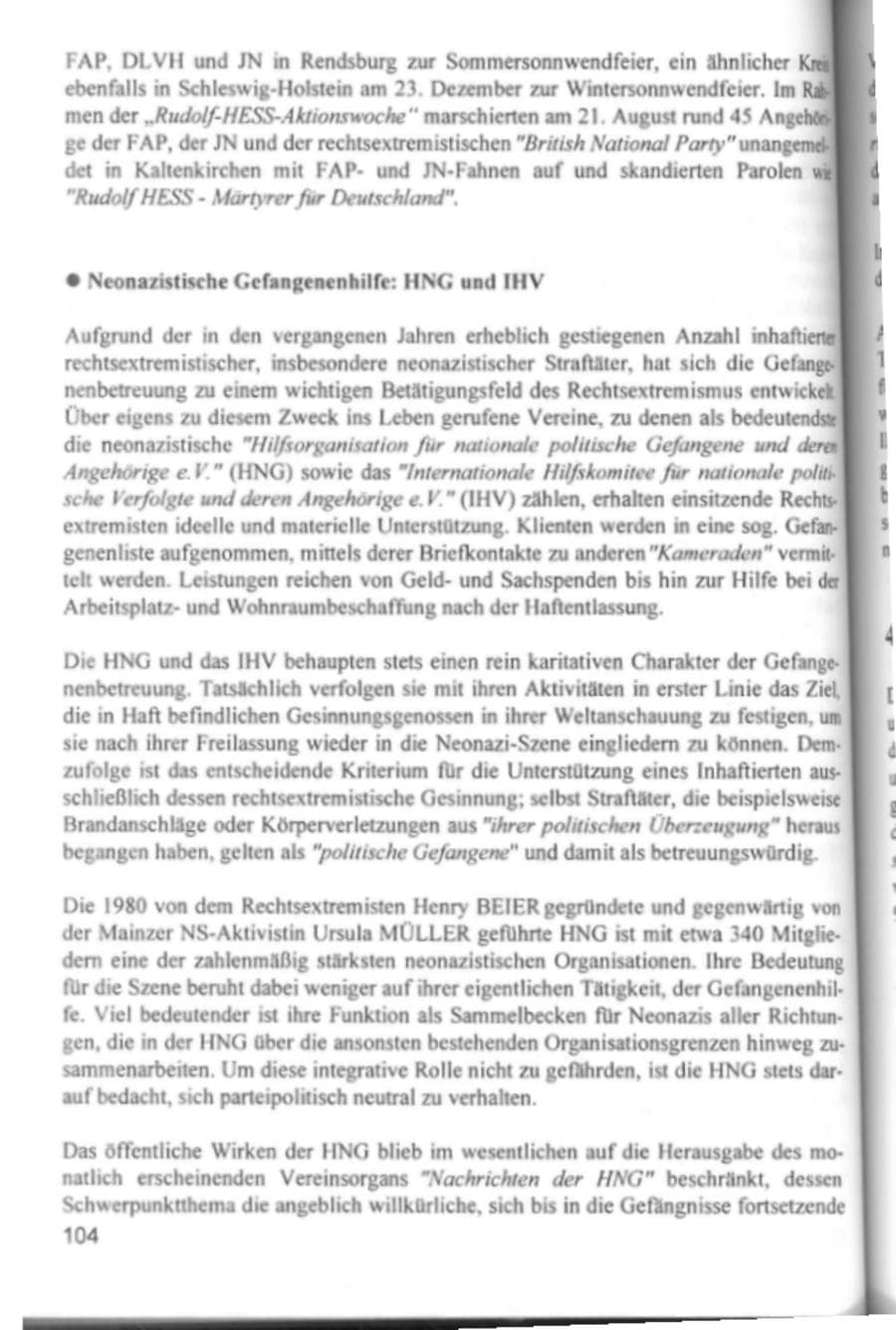 Seite 107 des Verfassungsschutzbericht 1994 Hamburg