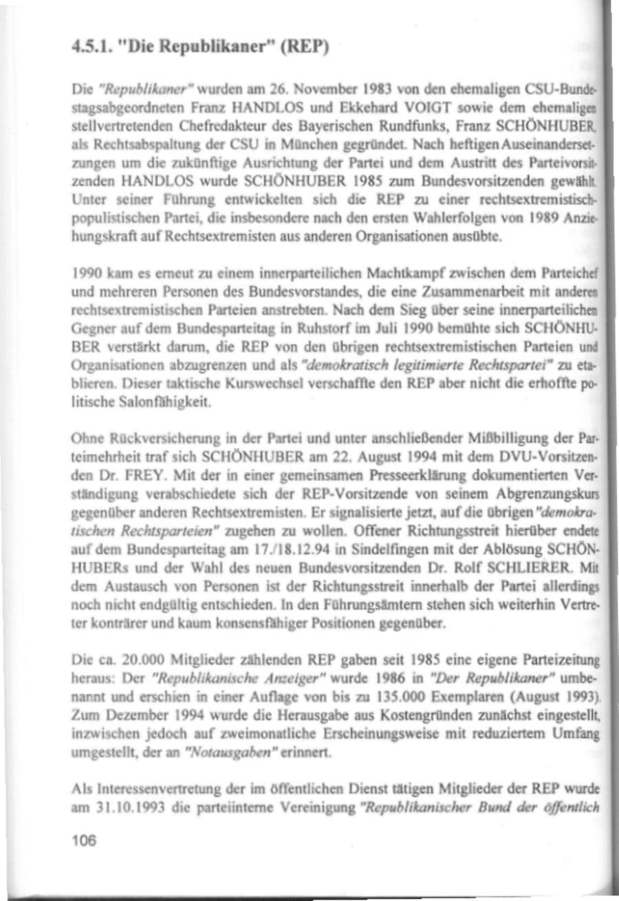 Seite 109 des Verfassungsschutzbericht 1994 Hamburg