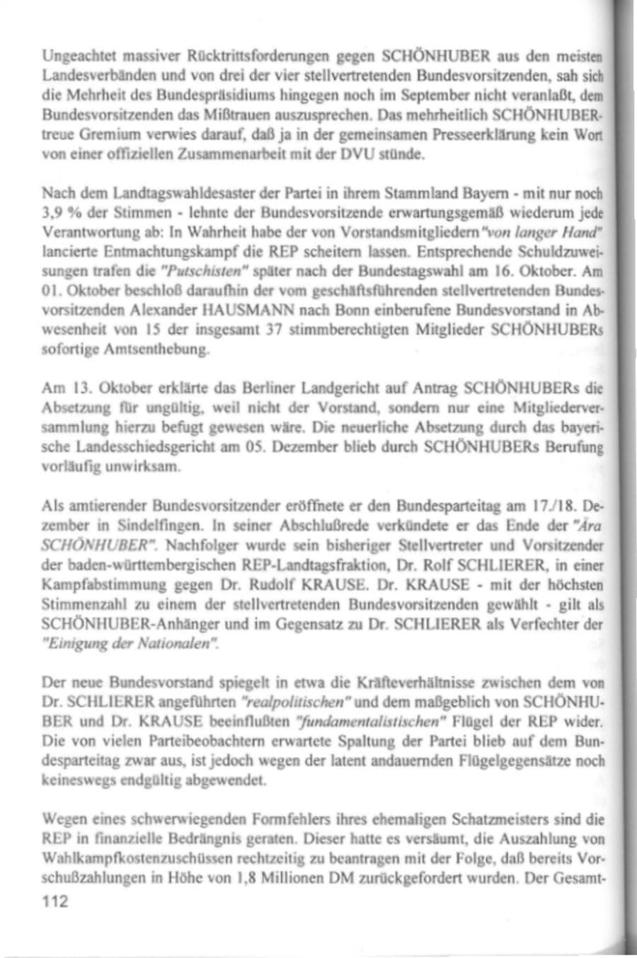 Seite 115 des Verfassungsschutzbericht 1994 Hamburg