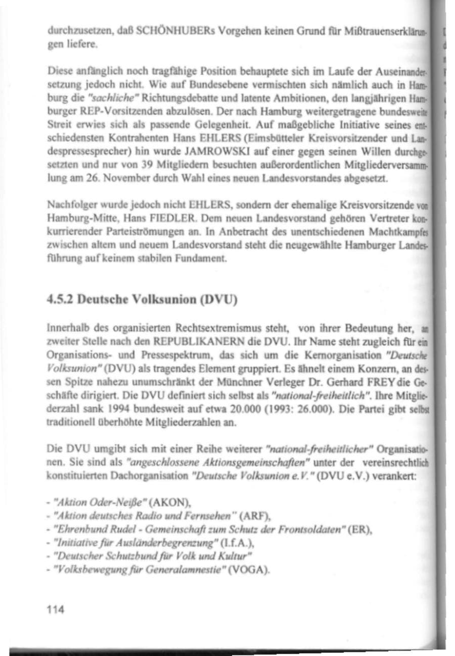 Seite 117 des Verfassungsschutzbericht 1994 Hamburg