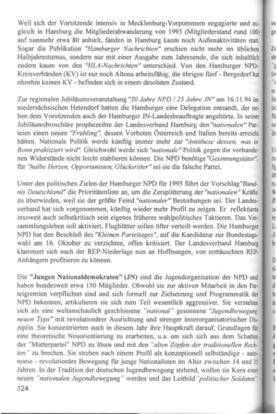 Seite 127 des Verfassungsschutzbericht 1994 Hamburg