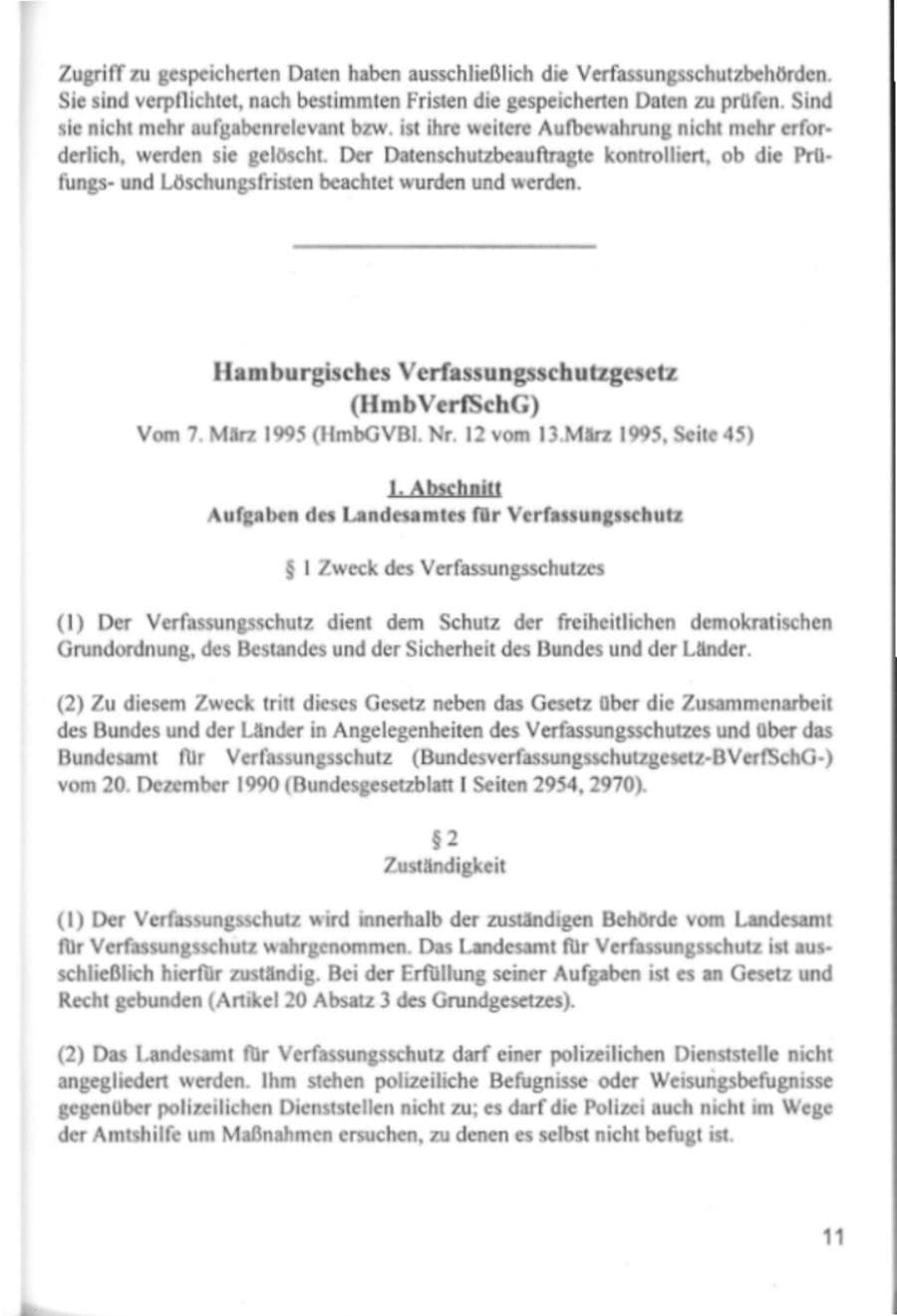 Seite 14 des Verfassungsschutzbericht 1994 Hamburg