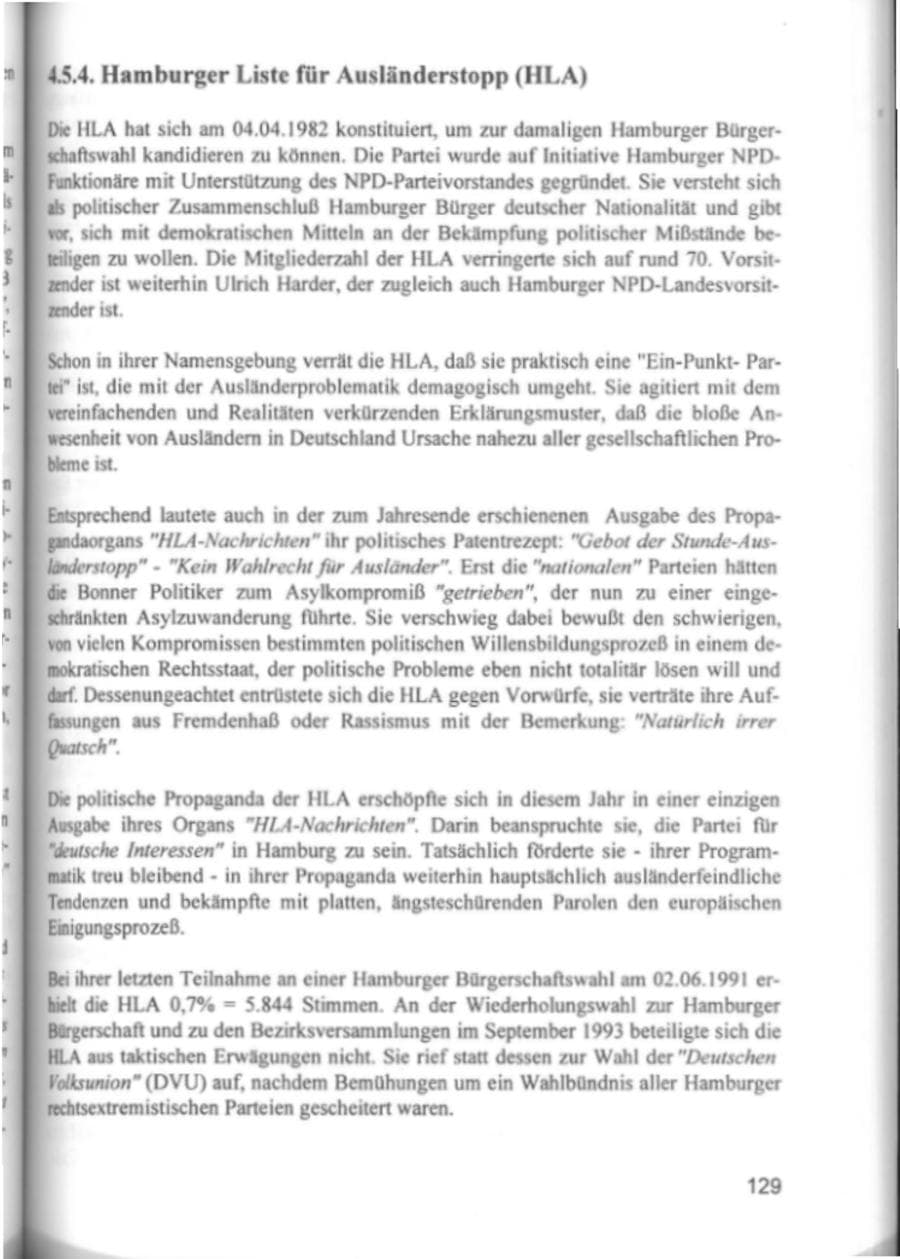 Seite 132 des Verfassungsschutzbericht 1994 Hamburg