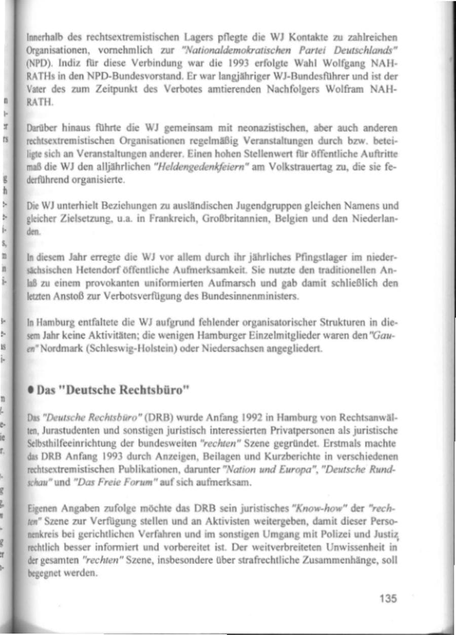 Seite 138 des Verfassungsschutzbericht 1994 Hamburg