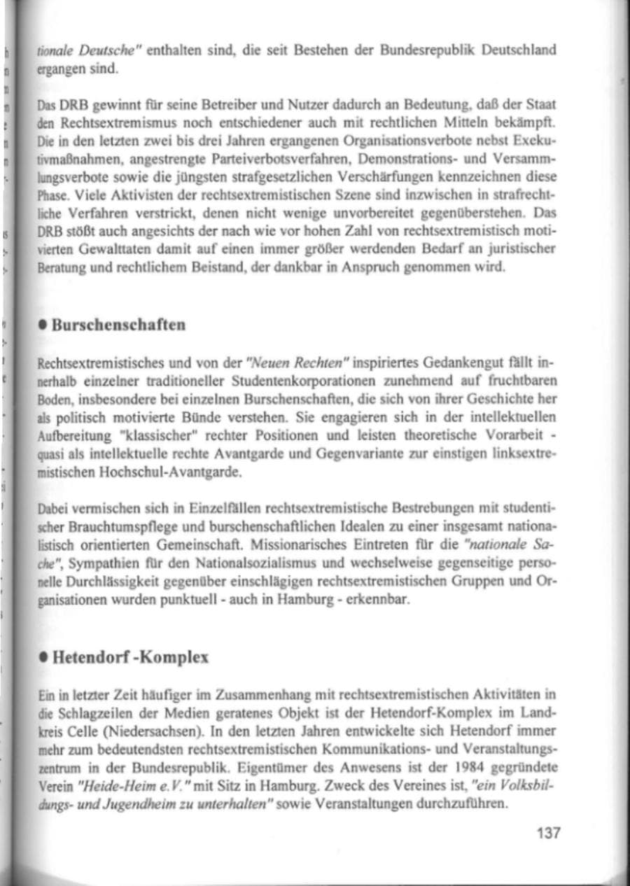 Seite 140 des Verfassungsschutzbericht 1994 Hamburg