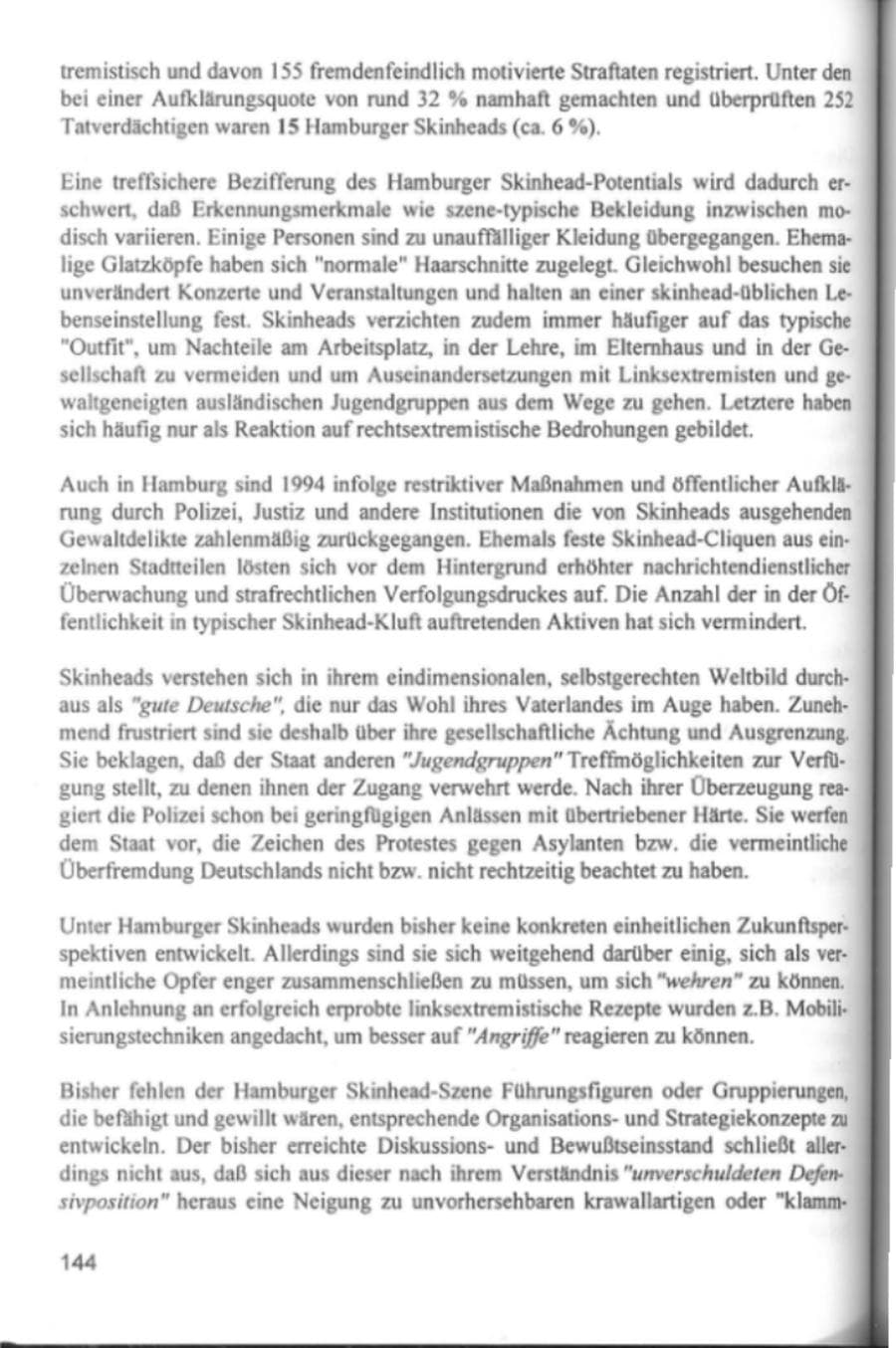 Seite 147 des Verfassungsschutzbericht 1994 Hamburg