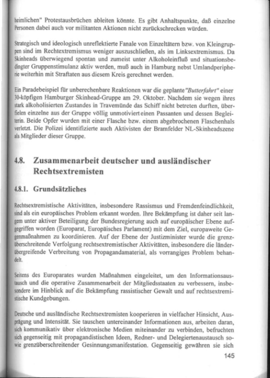 Seite 148 des Verfassungsschutzbericht 1994 Hamburg