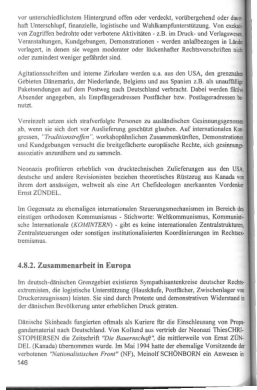 Seite 149 des Verfassungsschutzbericht 1994 Hamburg