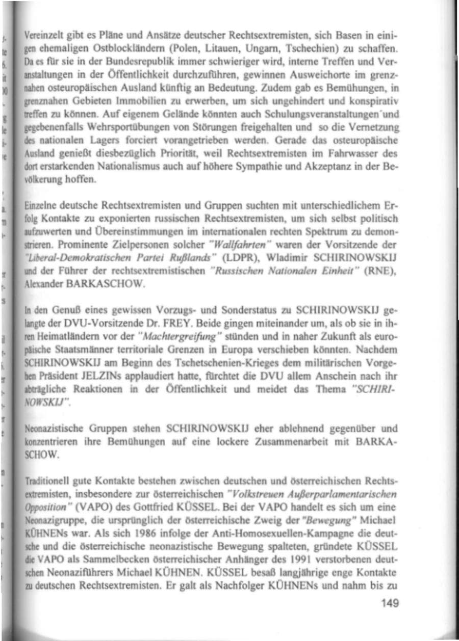 Seite 152 des Verfassungsschutzbericht 1994 Hamburg