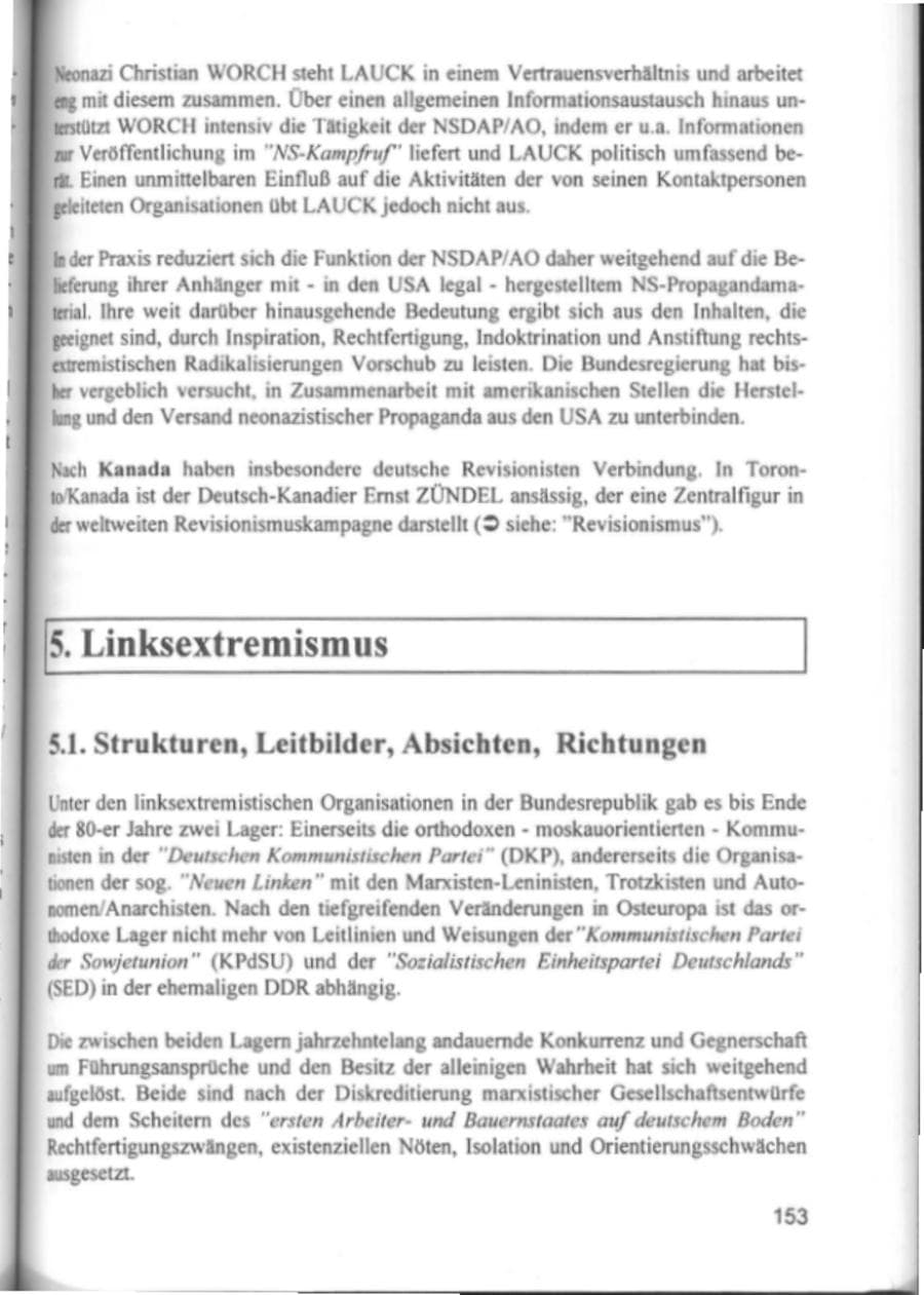 Seite 156 des Verfassungsschutzbericht 1994 Hamburg