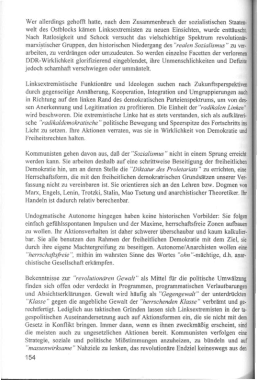 Seite 157 des Verfassungsschutzbericht 1994 Hamburg
