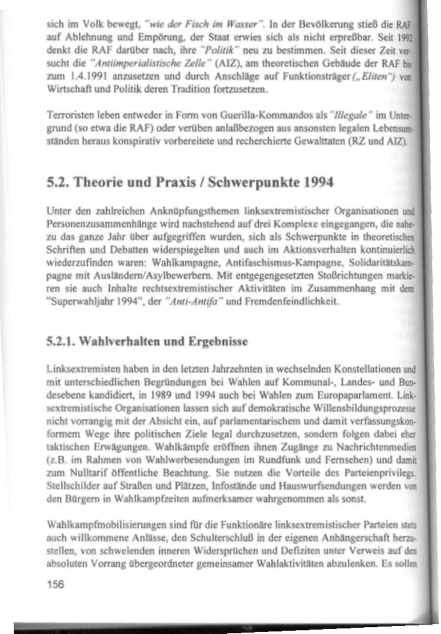Seite 159 des Verfassungsschutzbericht 1994 Hamburg