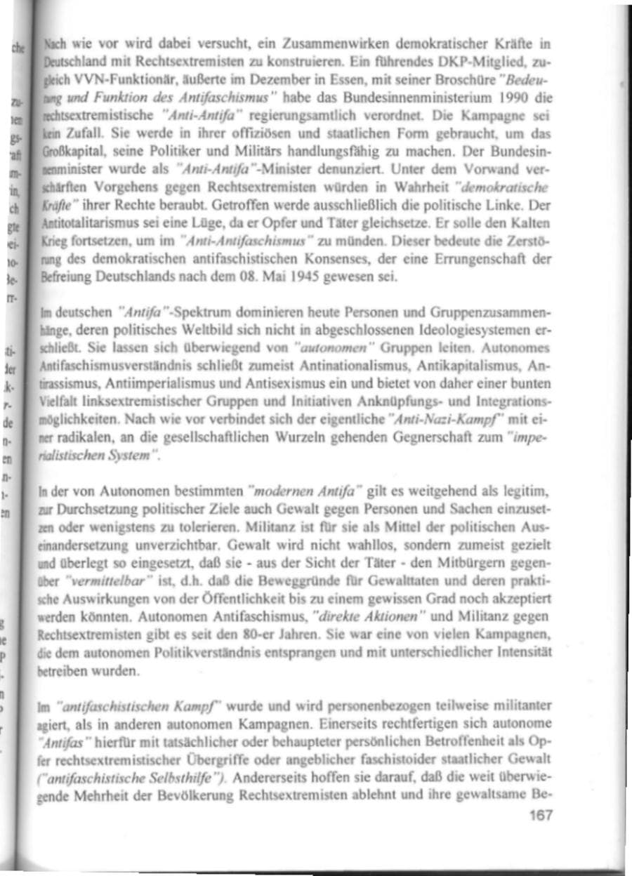 Seite 170 des Verfassungsschutzbericht 1994 Hamburg