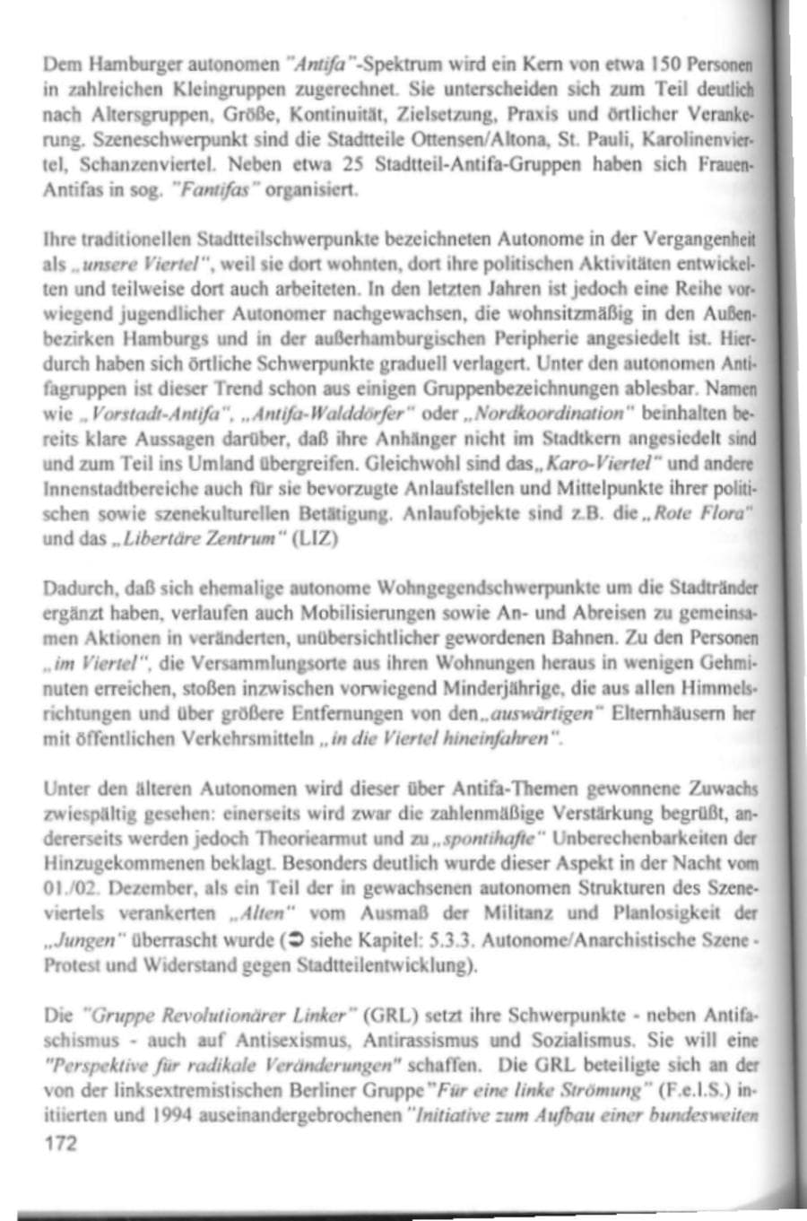 Seite 175 des Verfassungsschutzbericht 1994 Hamburg