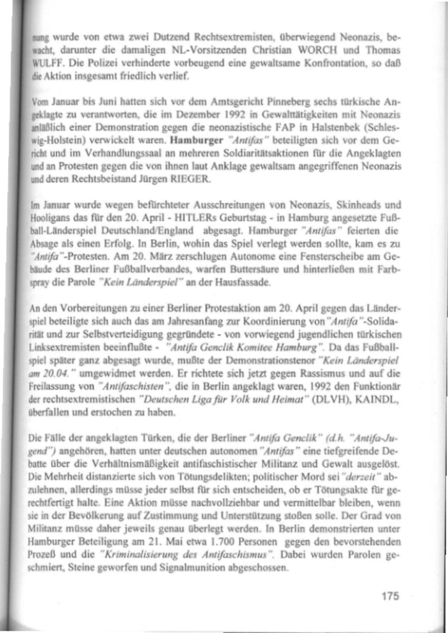 Seite 178 des Verfassungsschutzbericht 1994 Hamburg
