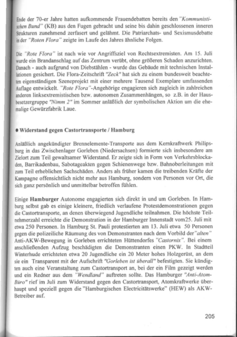Seite 208 des Verfassungsschutzbericht 1994 Hamburg