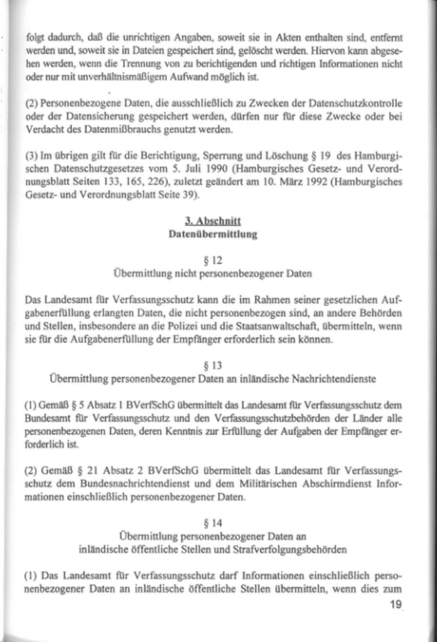 Seite 22 des Verfassungsschutzbericht 1994 Hamburg