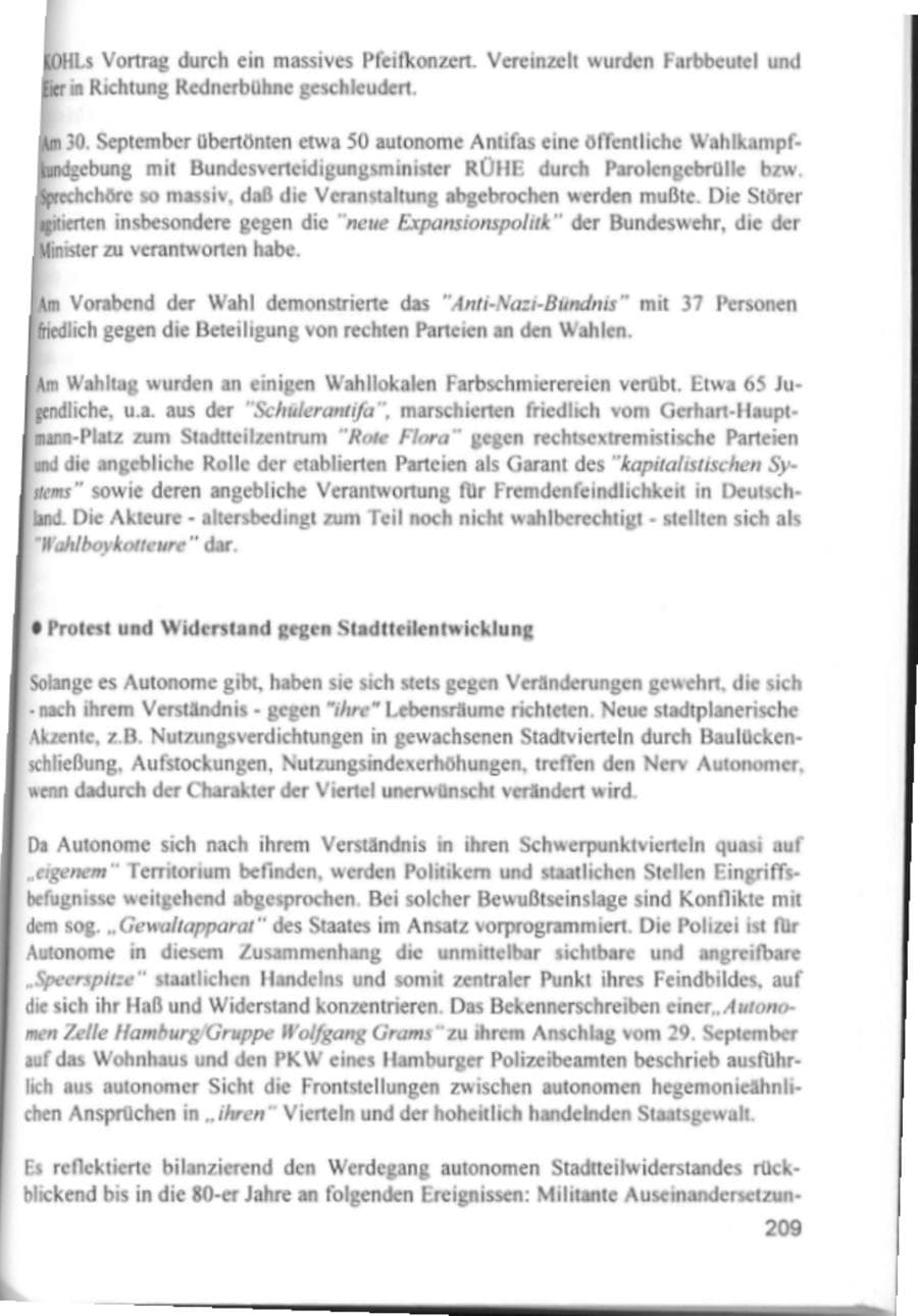 Seite 212 des Verfassungsschutzbericht 1994 Hamburg