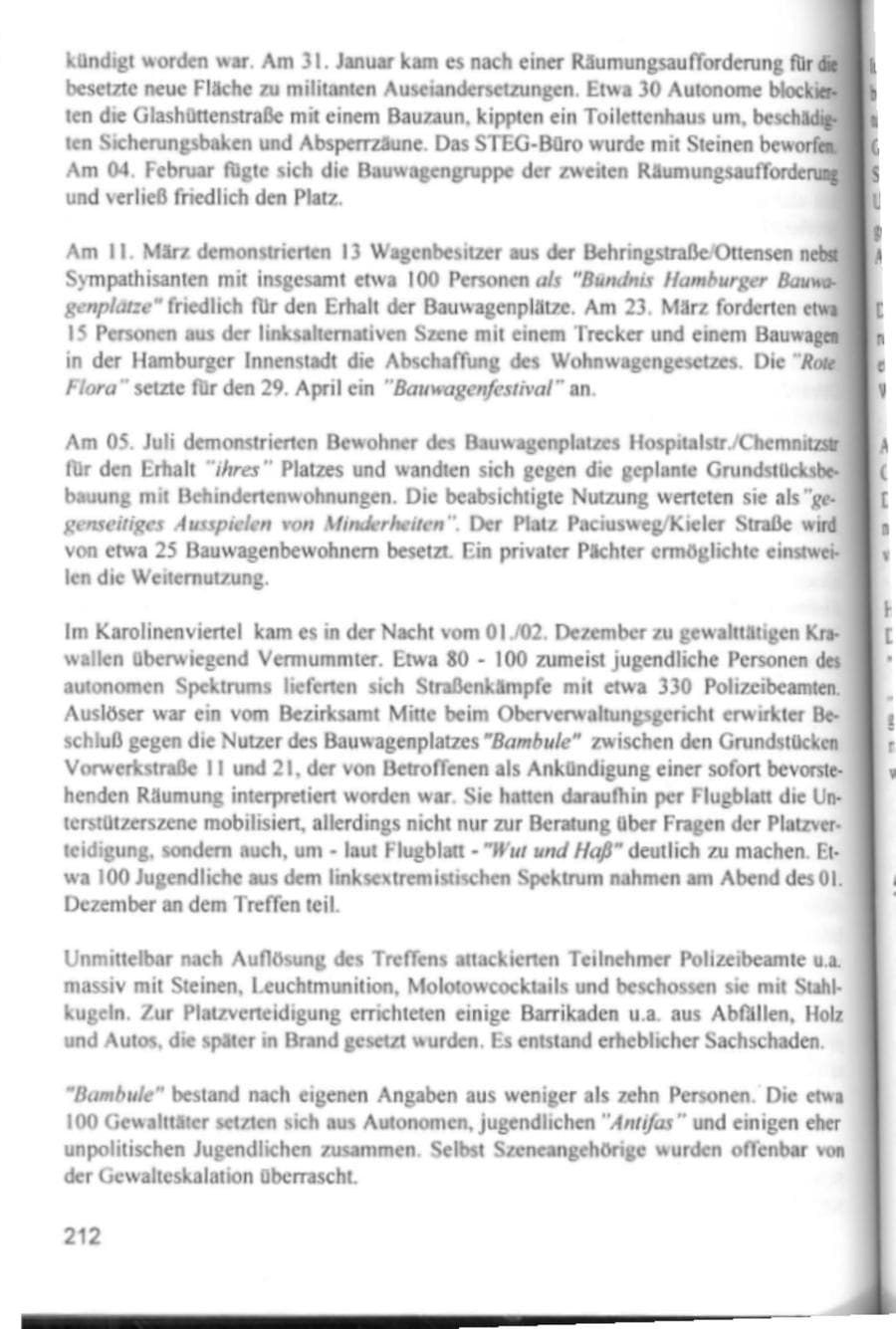 Seite 215 des Verfassungsschutzbericht 1994 Hamburg