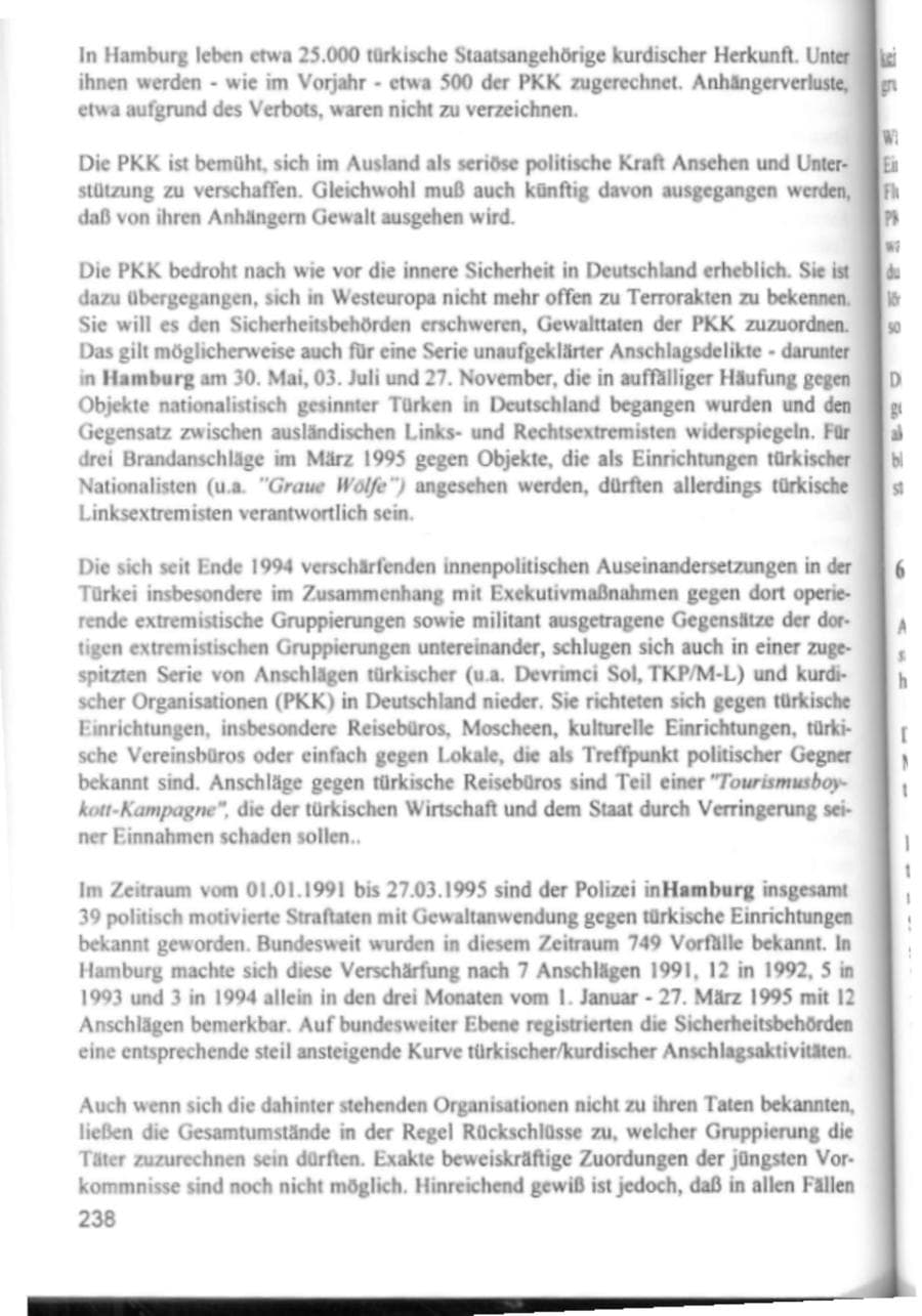 Seite 241 des Verfassungsschutzbericht 1994 Hamburg