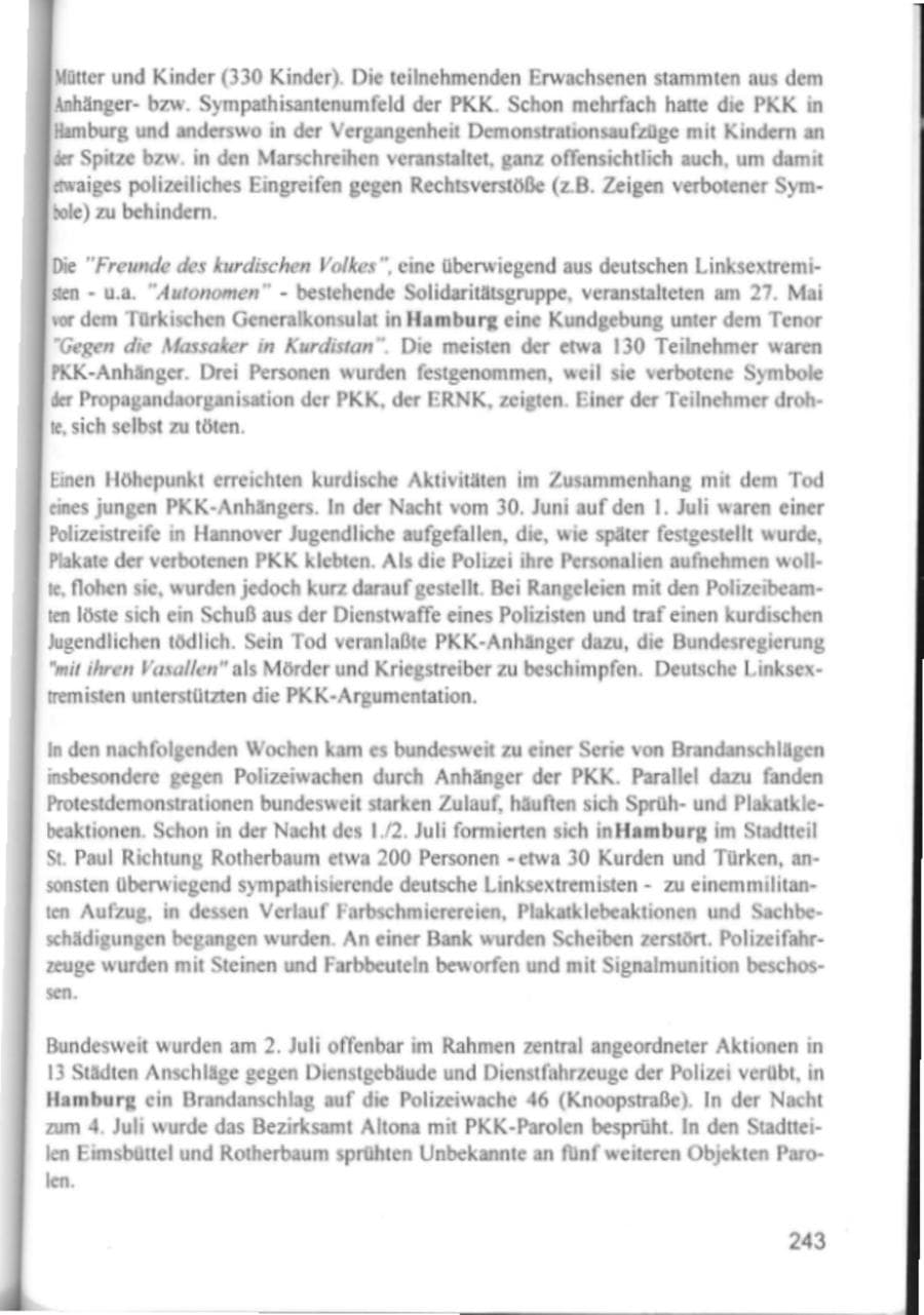 Seite 246 des Verfassungsschutzbericht 1994 Hamburg