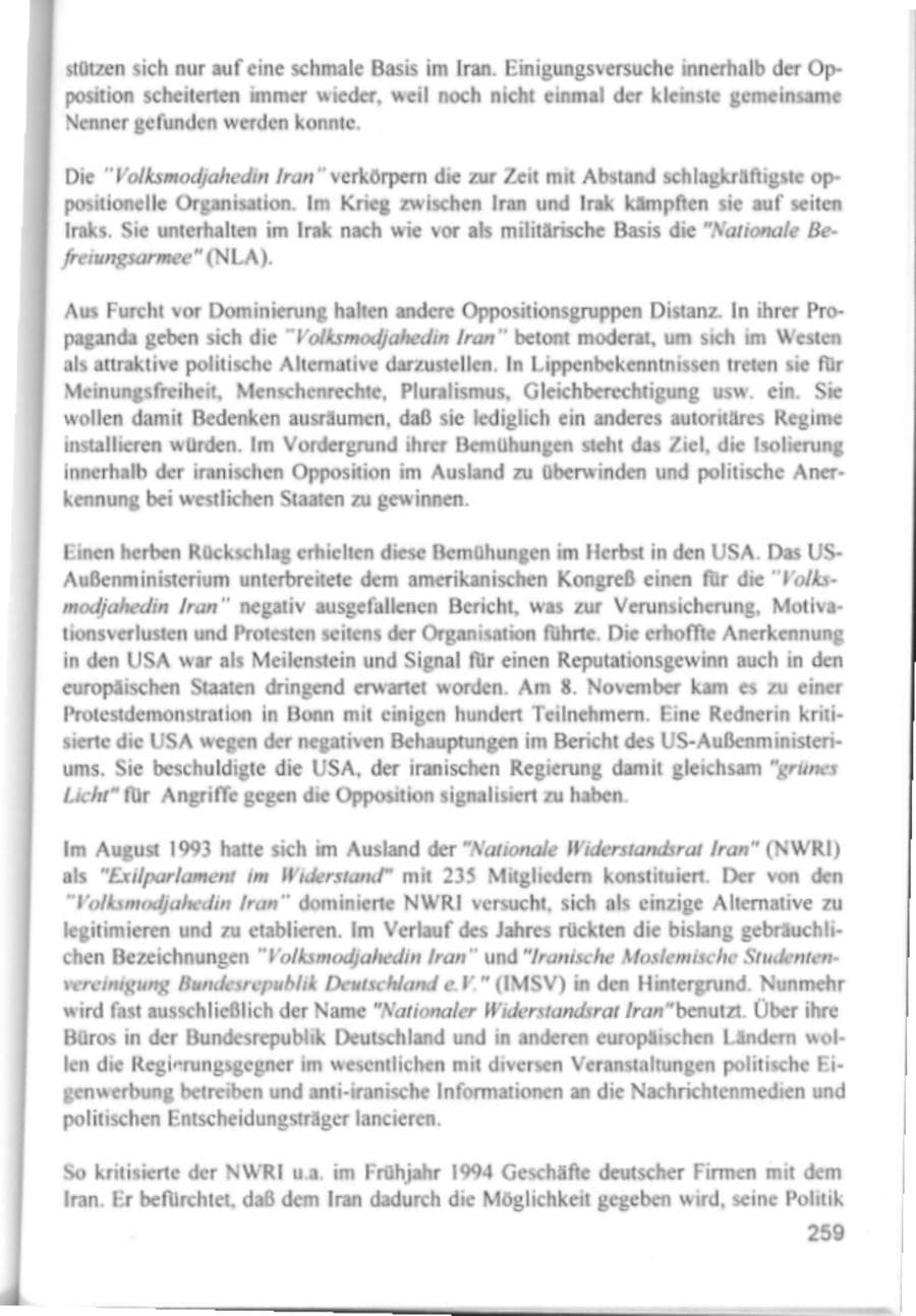 Seite 262 des Verfassungsschutzbericht 1994 Hamburg