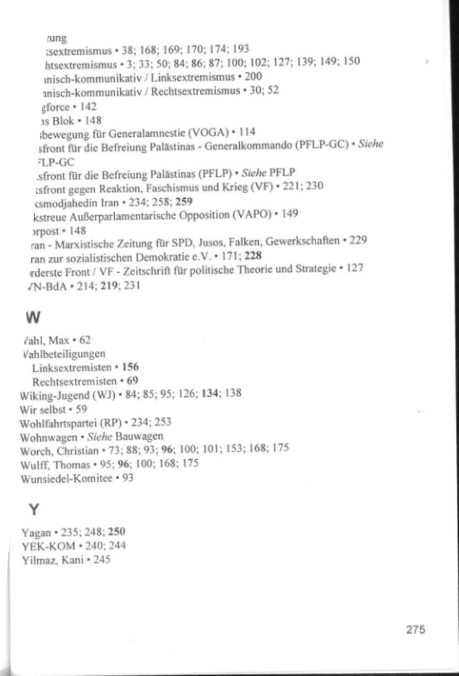 Seite 278 des Verfassungsschutzbericht 1994 Hamburg