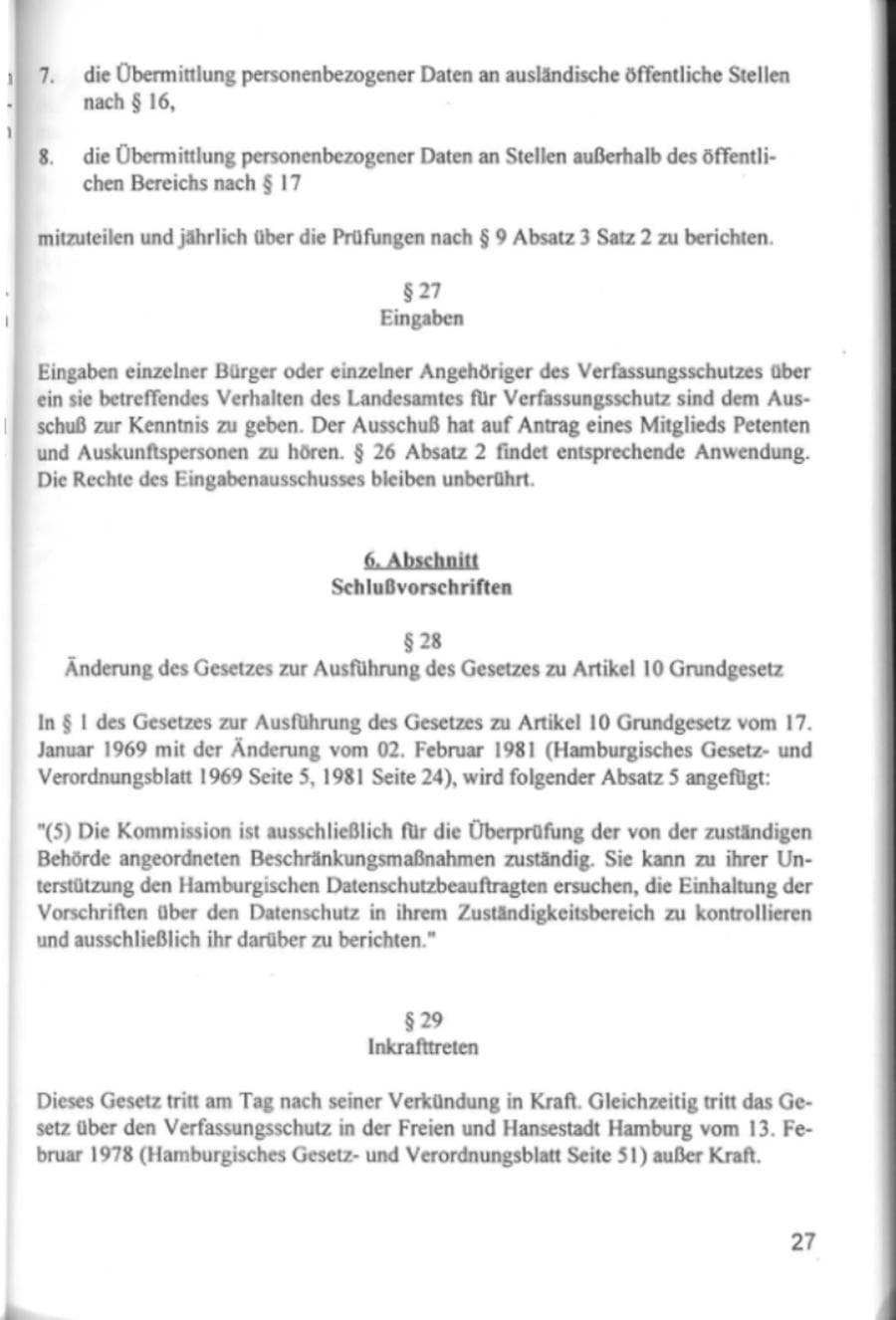 Seite 30 des Verfassungsschutzbericht 1994 Hamburg