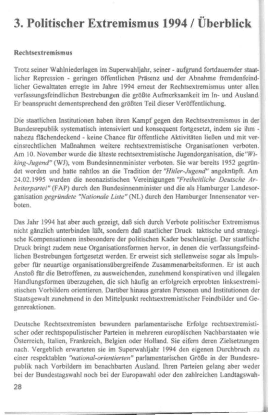 Seite 31 des Verfassungsschutzbericht 1994 Hamburg