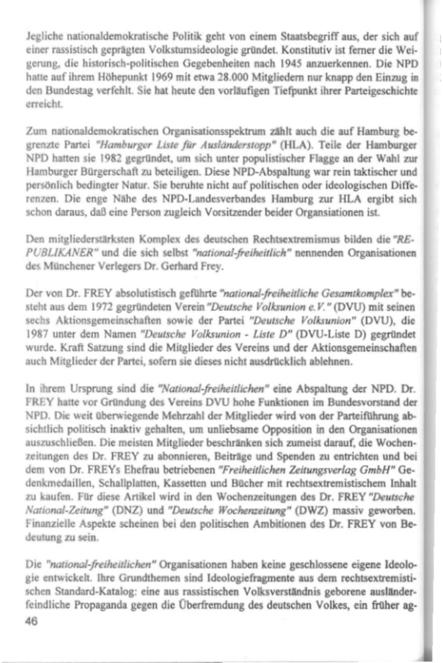 Seite 49 des Verfassungsschutzbericht 1994 Hamburg