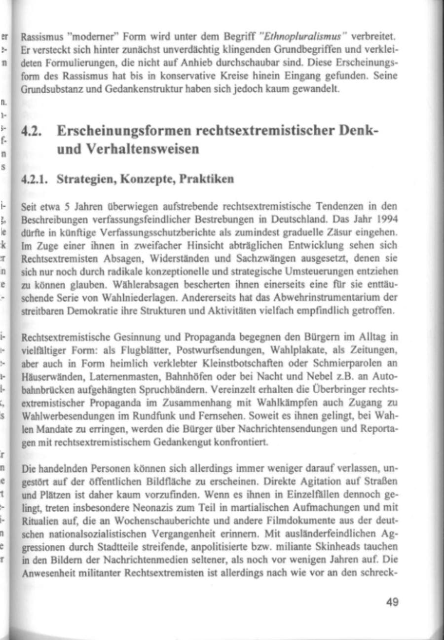 Seite 52 des Verfassungsschutzbericht 1994 Hamburg