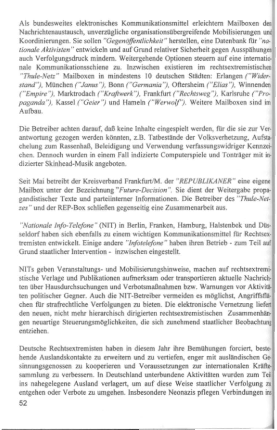 Seite 55 des Verfassungsschutzbericht 1994 Hamburg