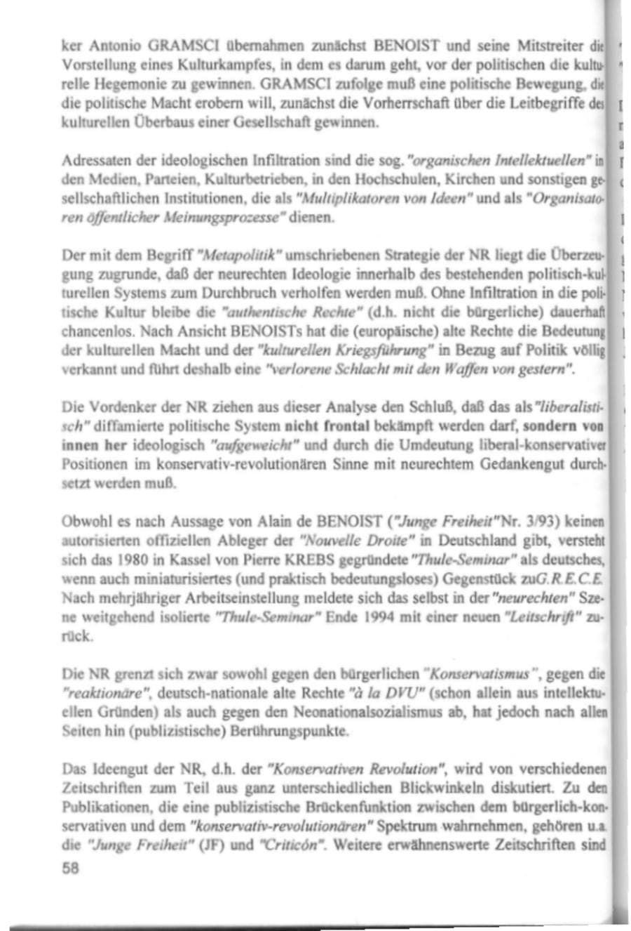 Seite 61 des Verfassungsschutzbericht 1994 Hamburg