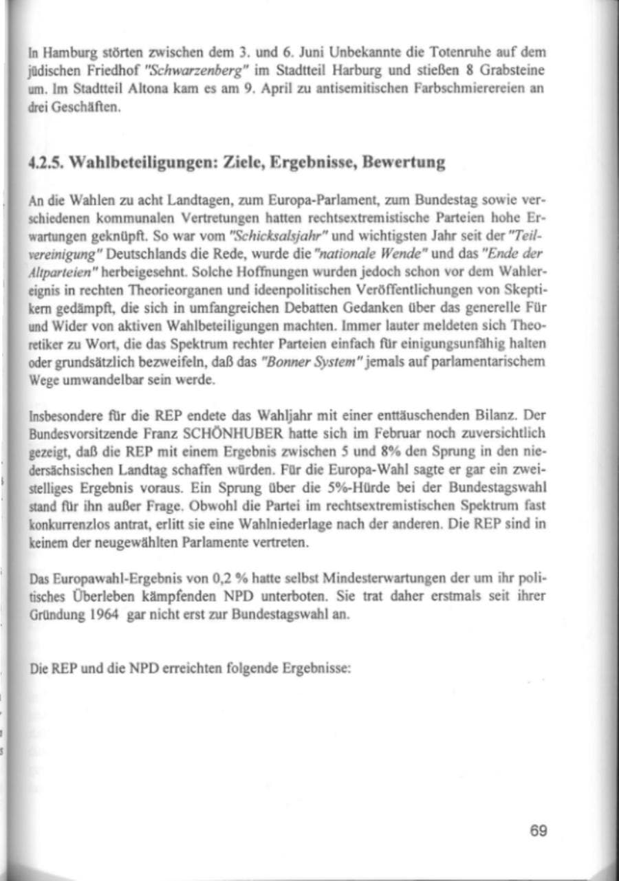 Seite 72 des Verfassungsschutzbericht 1994 Hamburg