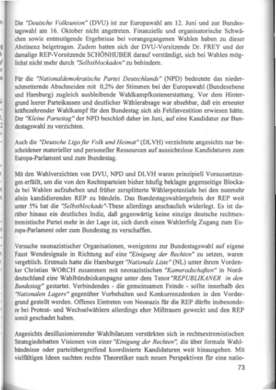 Seite 76 des Verfassungsschutzbericht 1994 Hamburg