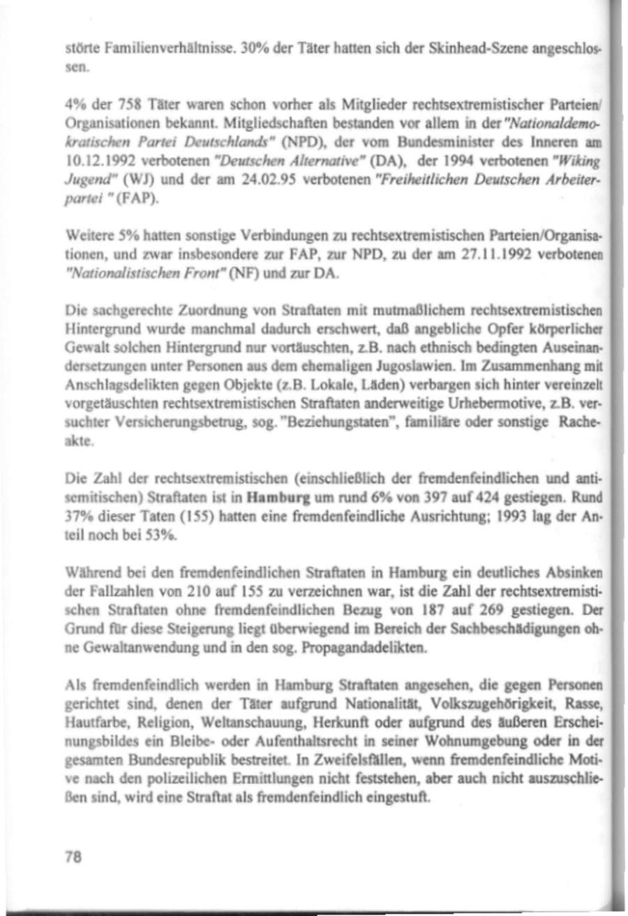 Seite 81 des Verfassungsschutzbericht 1994 Hamburg